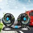 thumbnail image 2 of Ventilador del automóvil DYNWAVEMX Ventilador de refrigeración automático de coche de doble cabeza giratorio 360 Azul 12V, 2 of 8