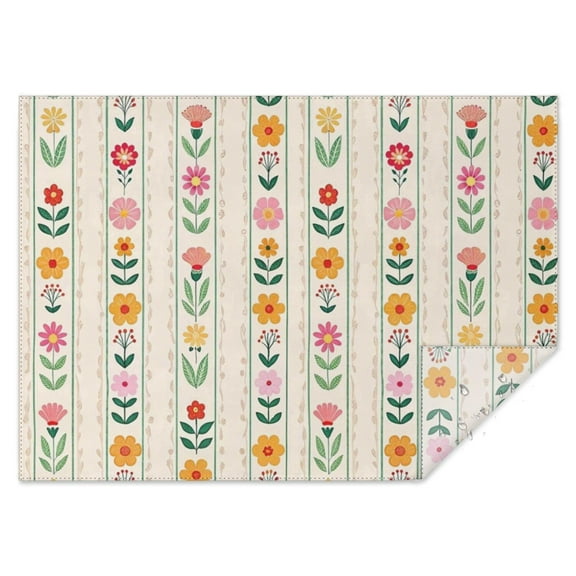 Pioneer Flower Rectangle Tablecloth 60"x84",Waterproof Polyester Rectangle Table Cloth, Wipeable Spillproof Polyester Tablecloth for Dining, Camping, Indoor and Outdoor