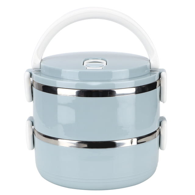 Jadeshay Boîte à Lunch Thermique - Récipient de Nourriture de boîte à Lunch de Nouilles de Riz isolées Thermos Bleues en Acier Inoxydable Portable, 0,7 L/Couche(2 Layer)