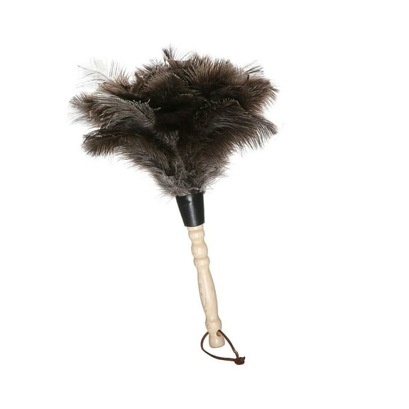 Feather Duster 13 inch Ostrich Feather Duster Fluffy Natural Genuine Ostrich Feathers with Wooden Handle and Eco-Friendly Reusable for Cleaning Supplies