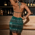 thumbnail image 4 of IWRICH Fringe Sparkly Dresses Heart Halter Sequin Mini Dress Backless Birthday Dance Disco Outfits for Women Green L, 4 of 7