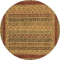 thumbnail image 1 of Ahgly Company Indoor Round Oriental Brown Modern Area Rugs, 6' Round, 1 of 4
