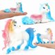 thumbnail image 2 of Set de figuras de unicornio arcoíris de plástico, 2 piezas, decoración infantil, 2 of 3