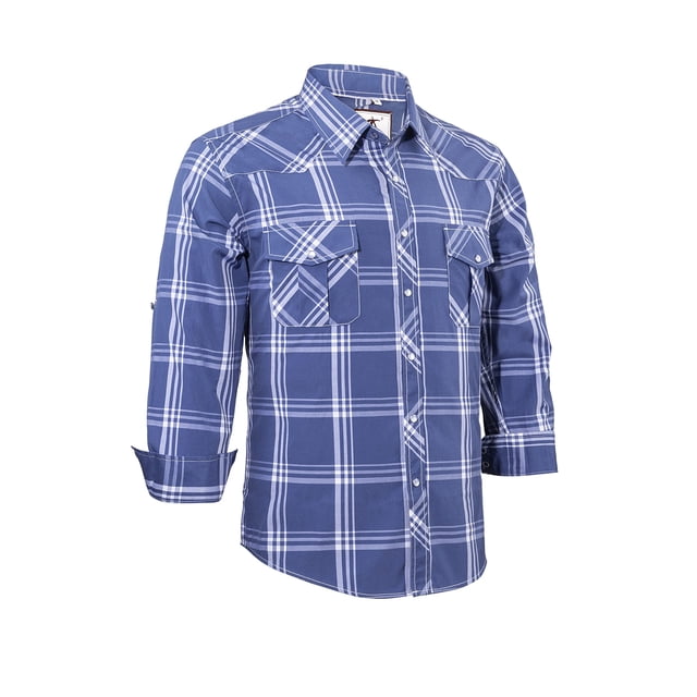 Camisa COEVALS CLUB para hombre, manga larga, estilo vaquero, estilo vaquero, a cuadros