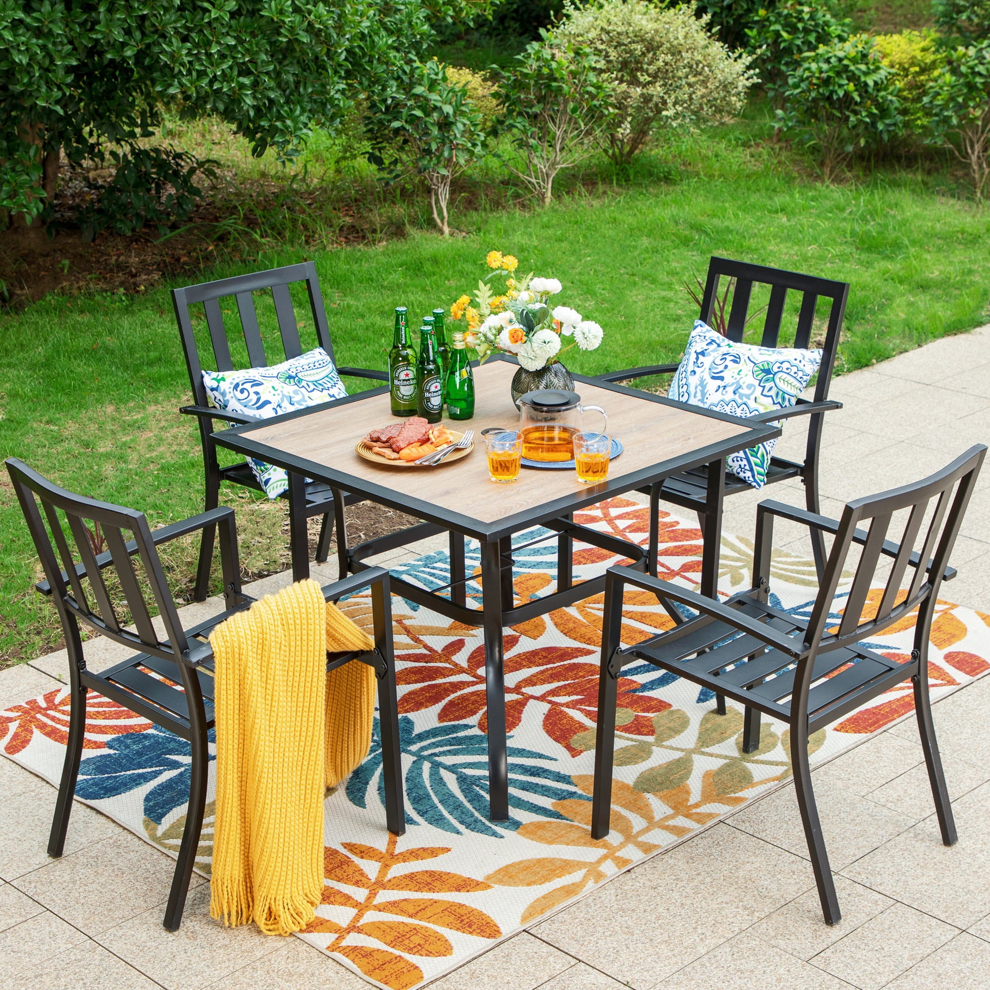 Metal hairpin amara outdoor stacking chairs set of online 2
