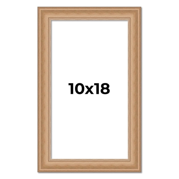 10x18 Frame Charleston Honey Brown Solid Wood Picture Frame Width 1.75 Inches | Interior Depth 0.5