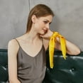 thumbnail image 4 of Daffodil Pure Silk Scarf | Ivory, Lemon Yellow, Gold | Small Head Scarf Or Large Square Shawl | Solid Colour Collection, 4 of 8