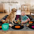 thumbnail image 4 of ODIKA 2'x3' Ultra-Soft Accent Mat, Vinyl Disc Record Magenta Orange Labels Geometric Soundwave Motif None Washable, Bare feet friendly, Easy Care Indoor rug for Bedside, Footrest, 4 of 7