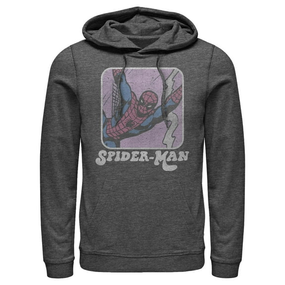 Men's Marvel Retro Distressed Spider-Man Comic Scene Pull Over Hoodie
