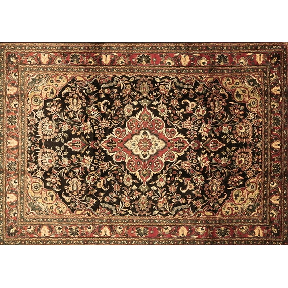 Ahgly Company Indoor Rectangle Medallion Brown Traditional Area Rugs, 5' x 8'