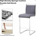 thumbnail image 5 of TesNus Counter Height Bar Stools Set of 4 Dark Gray Faux Leather Modern 25 Inch Silver Legs for Kitchen, 5 of 9