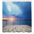 thumbnail image 3 of Ambesonne Seascape Shower Curtain, Balcony View Landscape, 69"Wx75"L, Pale Blue White, 3 of 3