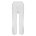 thumbnail image 3 of Baqcunre Trousers Pants for Women Ladies' Solid Cotton and Linen Temperament Slim Casual Trousers Womens Fashion Women's Pants Womens Pants Womens Clothes White M, 3 of 8