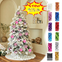 PALIFEUR 24Pcs Christmas Balls Ornaments, Christmas Shatterproof Ball with Strings - Christmas Decorations for Xmas Tree, Holiday, Wedding, Party (Free Pendant)