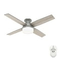 thumbnail image 2 of Hunter 52 inch Indoor Ceiling Fan with LED Light and Remote Control - Modern Ceiling Fan, Low Profile Mount, 4 Blades, For Bedroom, Living Room, or Kitchen, Quiet - Dempsey 51736, Matte Silver, 2 of 17