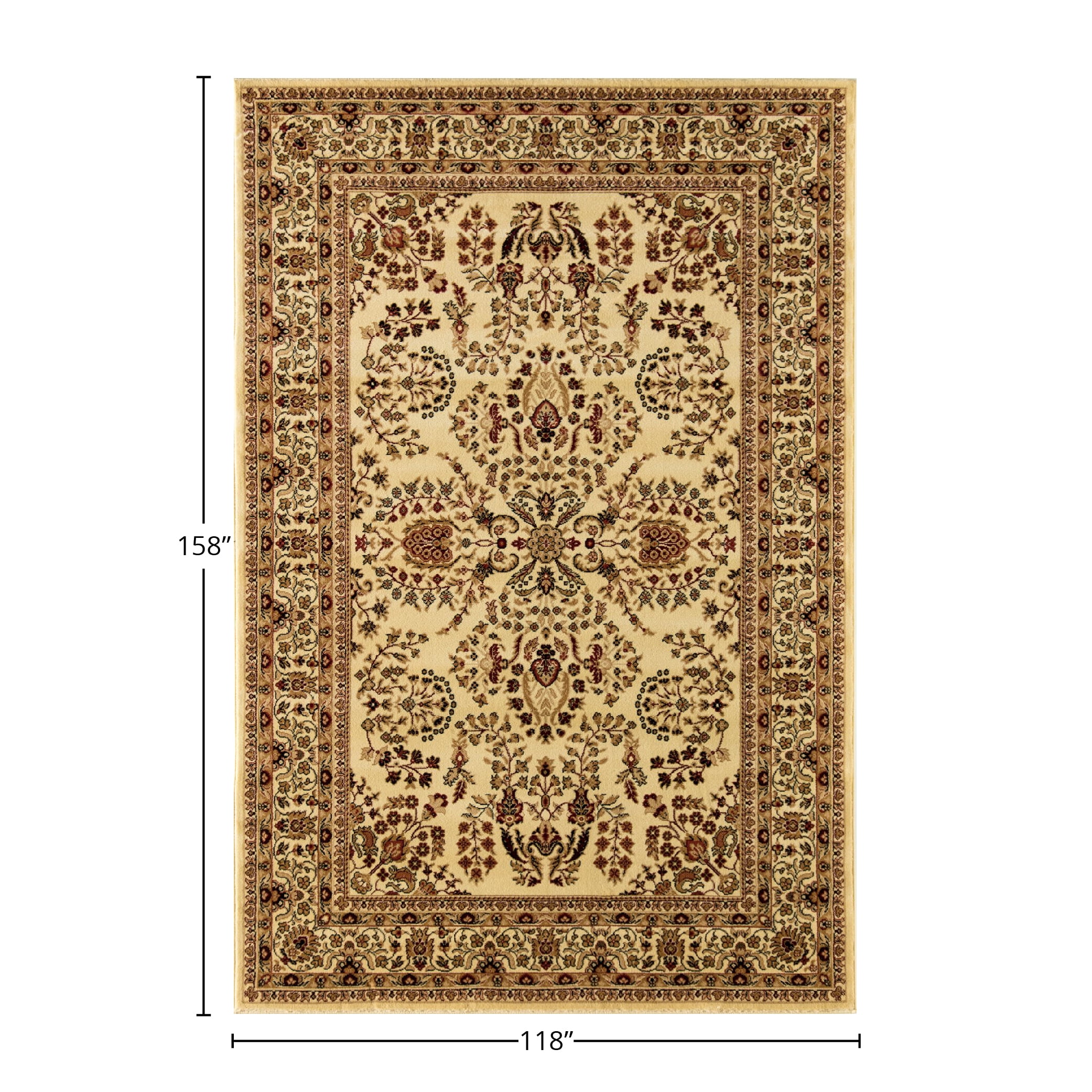 Rugs America Vista 2251-CRM Lilihan Cream Oriental Traditional Beige Area Rug, 9'10"x13'2"