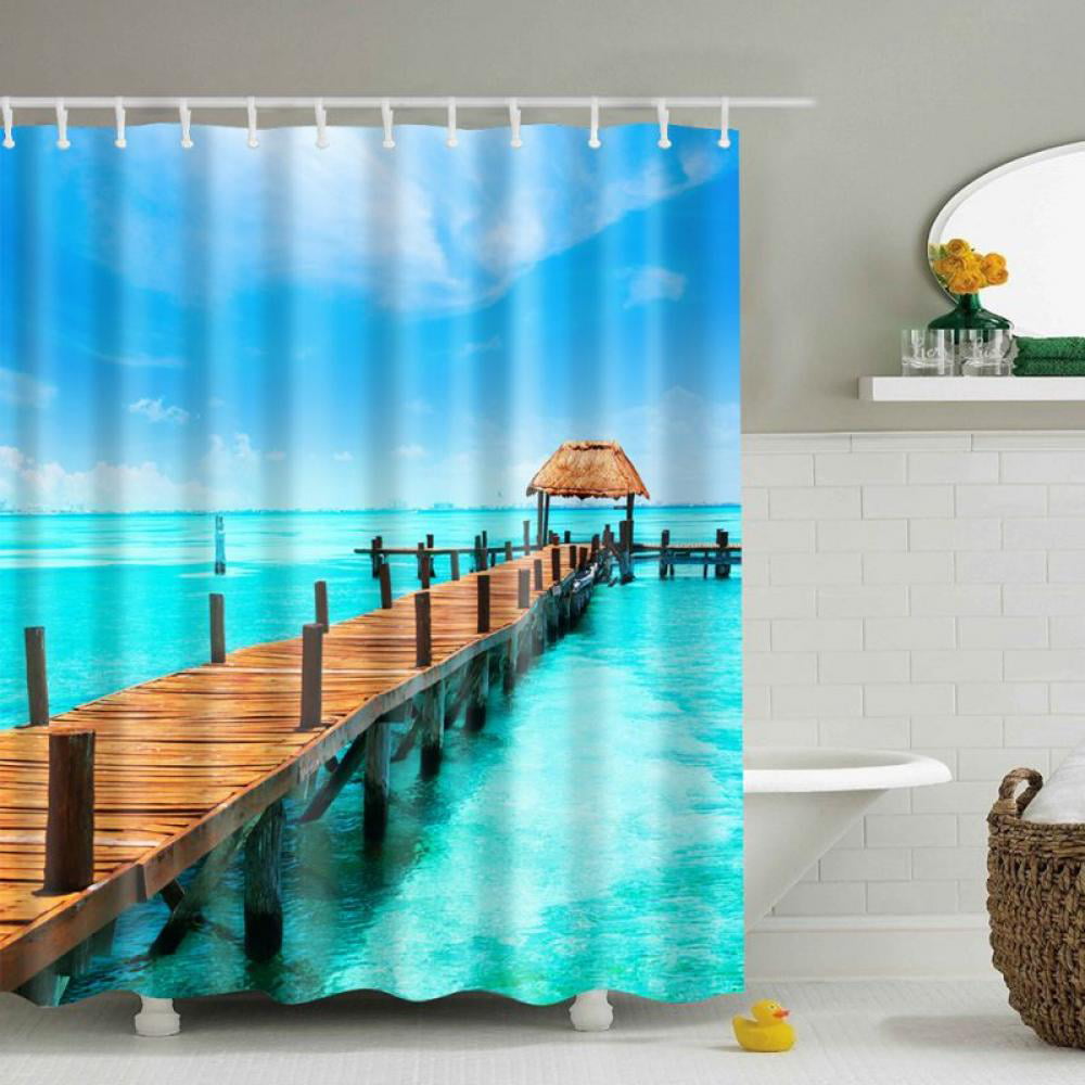 Bohemian Style Octopus Shower Curtain Bathroom Decor Fabric 12hooks 71in 