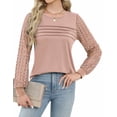 thumbnail image 4 of Zeagoo Womens Elegant Blouse Lace Long Sleeve Tops Dressy Cute Fall Tops Casual Work T-Shirts, 4 of 8