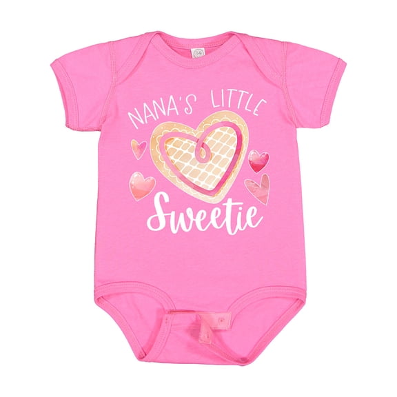 Inktastic Nana's Little Sweetie with Pink Heart Cookie Boys or Girls Baby Bodysuit