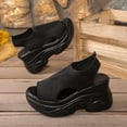 thumbnail image 5 of Platform Sandals for Women 2026 Breathable Mesh Open Toe Wedge Sneakers Comfortable Arch Support Summer Footwear Black Size 7, 5 of 7