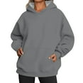 thumbnail image 2 of Vedolay Women Sports Active Sweatshirt Fashion Loose Hooded Pullover Tunic Womens Fashion Dark Gray,L, 2 of 5