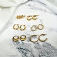 thumbnail image 3 of JeenMata - Juego de Regalo de 6 Pares de Pendientes para Mujer de Uso Diario en Baño de Oro Amarillo, Gruesos, Abiertos, Ligeros, de Aro, Hipoalergénicos, Retorcidos para Mujer, 3 of 5
