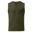 thumbnail image 4 of Pedort T Shirts For Men Fashion Men's Casual Shirts Sleeveless Shirts Fashion Cotton Button T-Shirts Army Green,3XL, 4 of 4