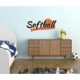 thumbnail image 4 of Bedroom Décor Softball with Bat Wall Decals Stickers Sports 23x10-Inch Black, Orange, 4 of 6