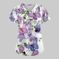 thumbnail image 6 of EHTMSAK Printed Scrub Tops 3x Floral with Pocket Summer Nurse Short Sleeve V Neck Workwear Print Working Uniform Blouse Medical Scrubs with Pockets on Clearance Multicolor S, 6 of 7