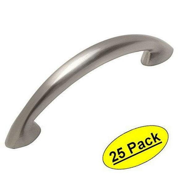 Cosmas 323-64SN Satin Nickel Modern Cabinet Hardware Arch Handle Pull - 2-1/2" Inch (64mm) Hole Centers - 25 Pack