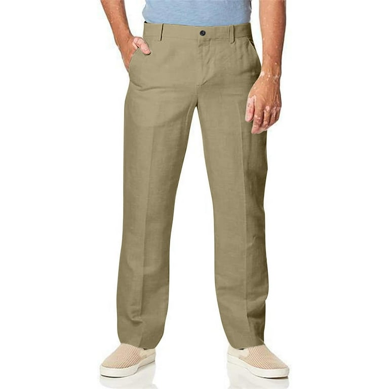 Work Pants for Men Business Casual Straight Leg Dress Pants Solid Color  Skinny Trousers with Pockets, Gold, 3XL - Walmart.com