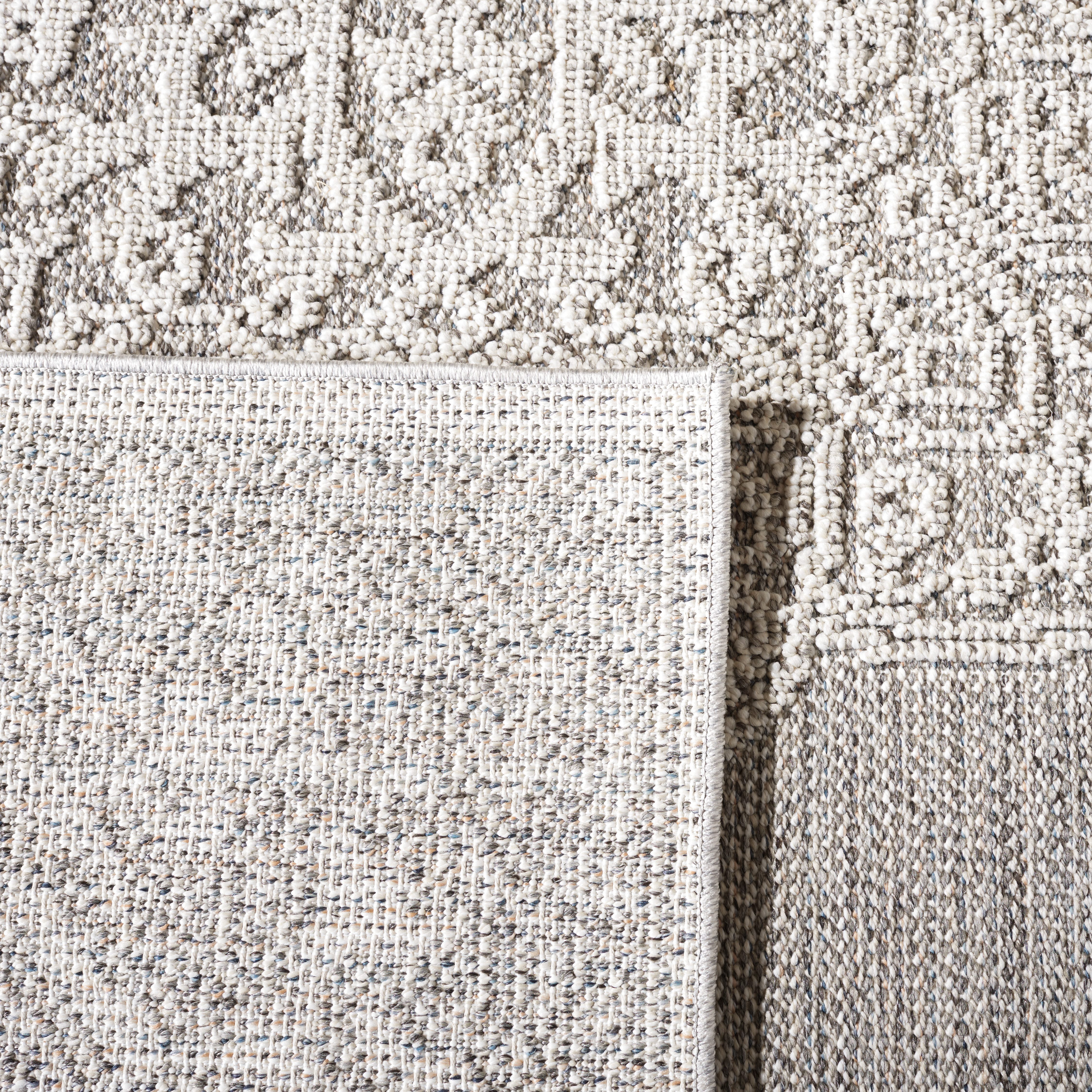 SAFAVIEH Global Vernon Abstract Indoor/Outdoor Area Rug, Grey/Ivory, 6'7" x 6'7" Square