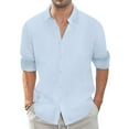 thumbnail image 2 of GENTS BLISS button Down Mens Shirts Long Sleeve Shirts for Men Solid TextureT-shirts, 2 of 7