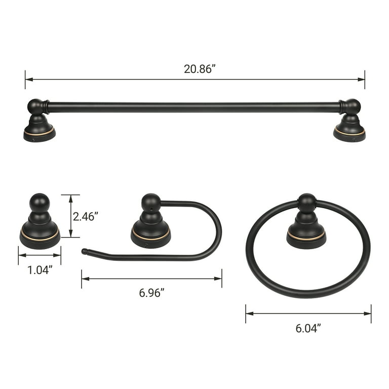 5-Piece Black Oil-Rubbed Bronze Bathroom Accessories Set