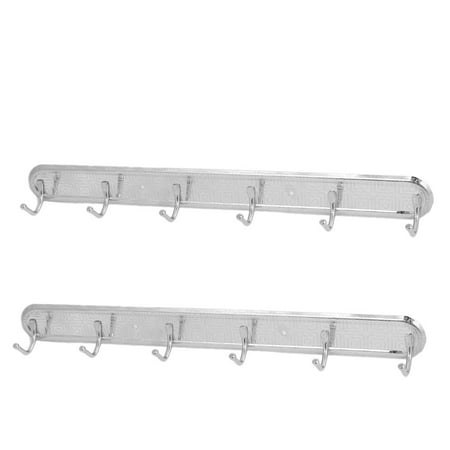 Hanging Hat Rack 2Pcs Home Bedroom Bathroom Hat Coat Towel Metal 6-Hooks Hanging Hanger Rack Holder ()