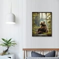 thumbnail image 3 of Nawypu Farmhouse Forest Bear Wall Art Funny Wild Animal Bear Pictures Wall Decor Rustic Natural Woodland Tree Canvas Print Painting Framed Modern Home Artwork Decorations For Bathroom Bedroom, 3 of 4