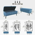 thumbnail image 3 of HOMCOM Storage Ottoman Bench, Linen Fabric Footstool Dark Blue, 3 of 10