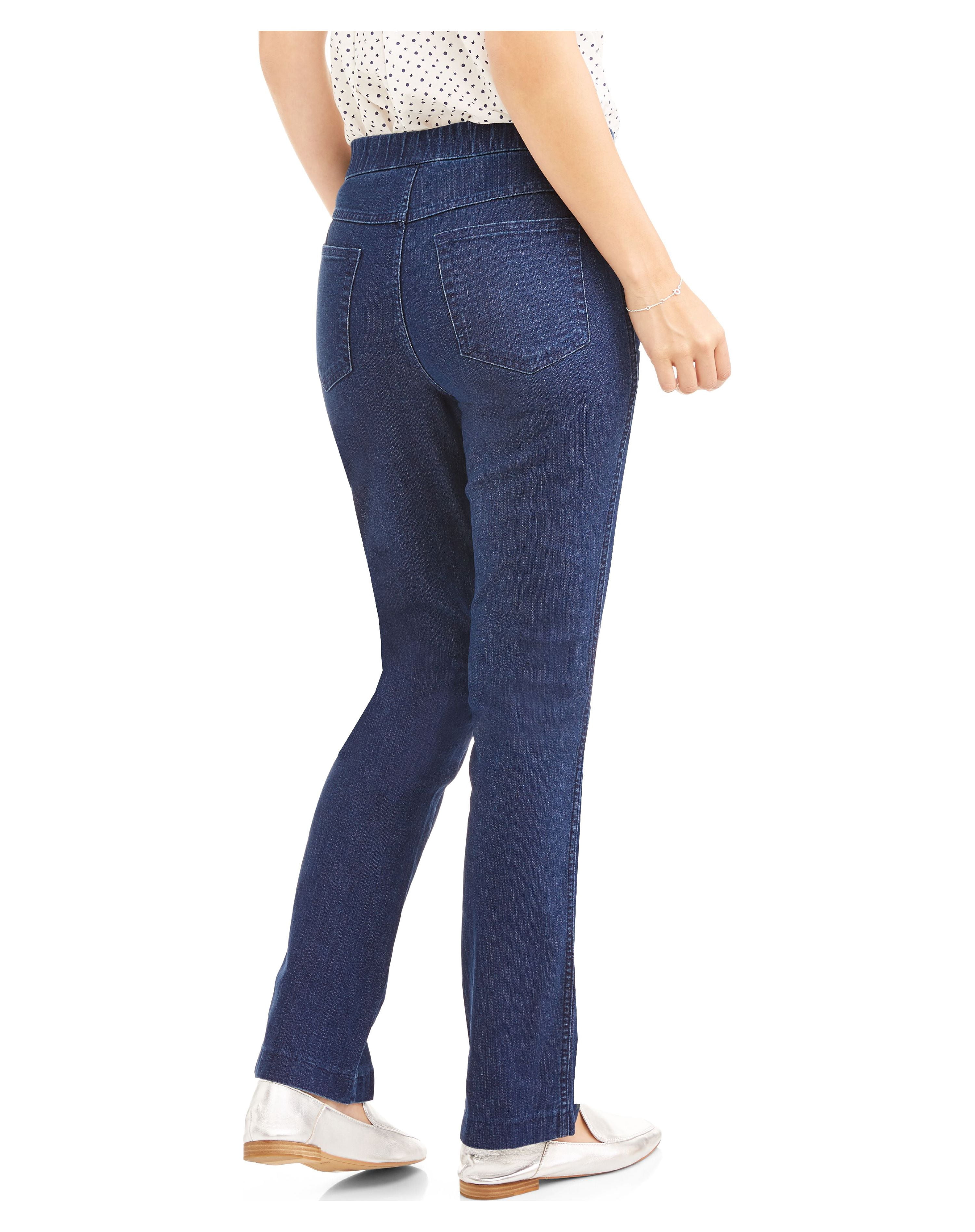 RealSize Women's 4 Pocket Stretch Pull On Bootcut Jeans, Sizes S-XXL, Available in Petite