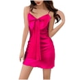 thumbnail image 2 of Teissuly Women's Casual Sleeveless V Neck Dress HomeWear Slip Short Sleeshirts, 2 of 5