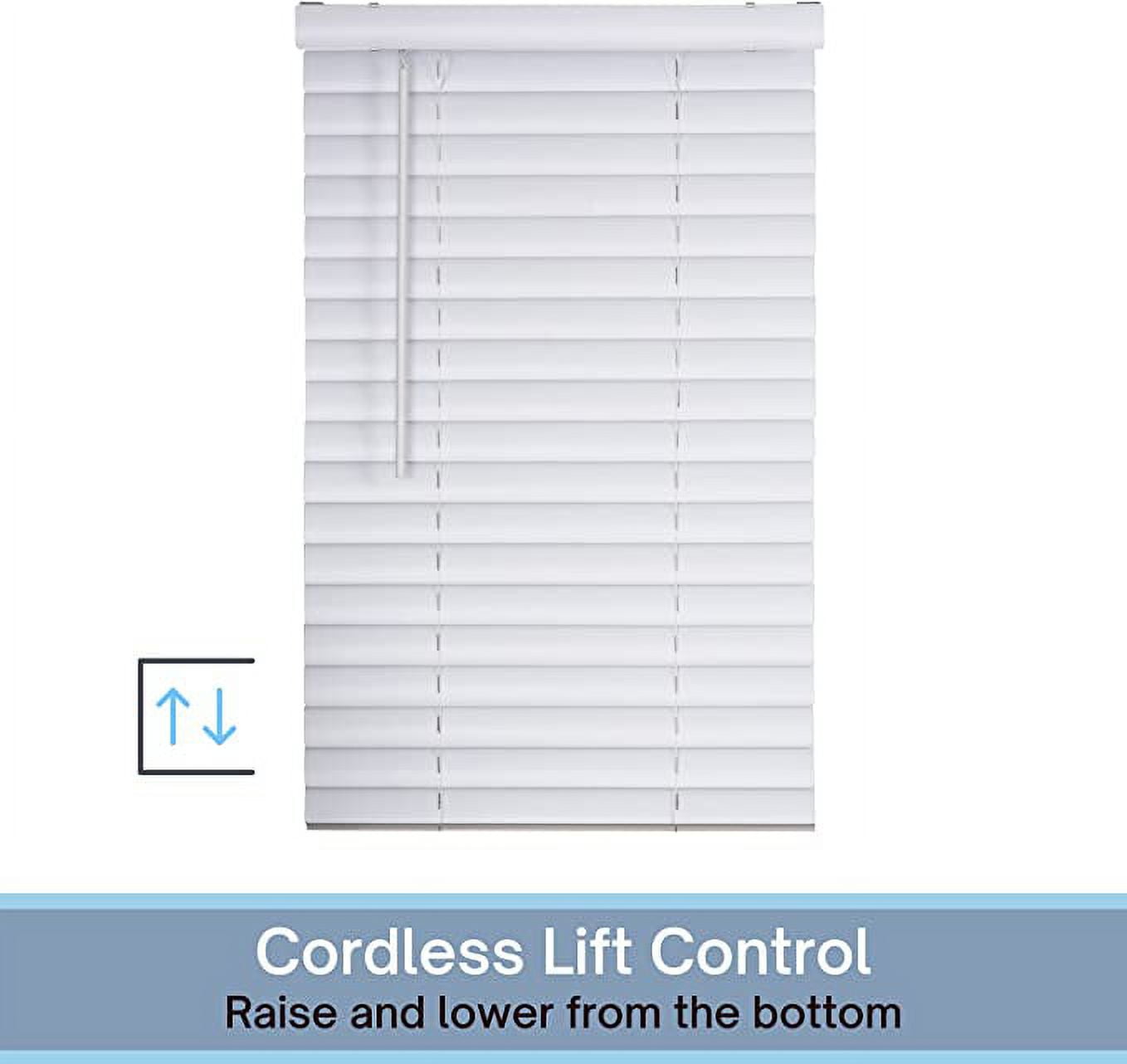 Lotus & Windoware Cordless 2" Vinyl Plus Room Darkening Horizontal Blind, 35" W x 60" L, White, Smooth