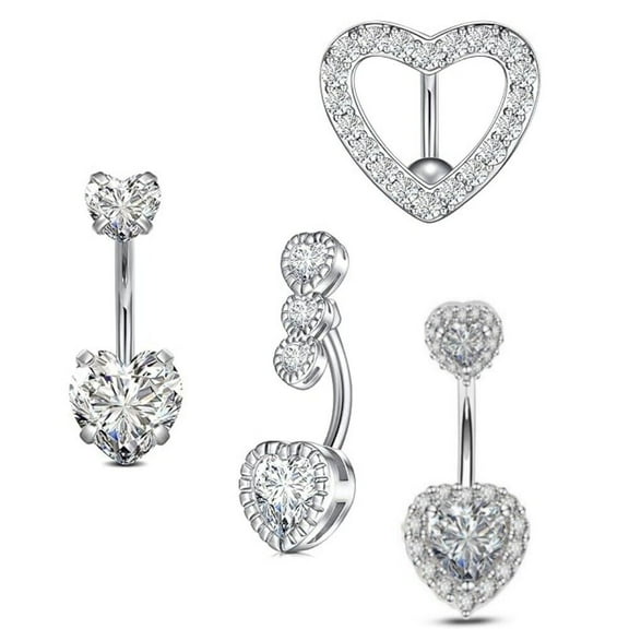 4Pcs Belly Button Rings for Women Hypoallergenic Surgical Belly Piercing Jewelry
