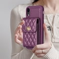thumbnail image 5 of Dteck Wallet Case for iPhone XR, Cute Luxury Bag Design, Elegant Purse Flip Card Pouch Cover Soft PU Leather Case with Shoulder Strap,Deep Purple, 5 of 6