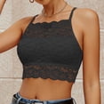 thumbnail image 4 of VNKIDY Womens High Neck Thin Spaghetti Strap Allover Floral Scalloped Lace Built In Pads Slim Fit Casual Bralette Camisole For Ladies Daily Shopping Underlayer Daily Wear L, 4 of 6