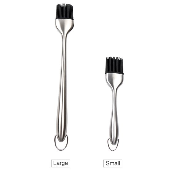 Sauce Basting Brush Barbecue BBQ Grill Pastry Brush Heat Resistant Baking Cooking Silicone Brush Stainless Steel Handles