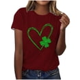 thumbnail image 1 of Mujeres Manga Corta de Verano Tops Impreso Sudadera Casual, Cuello Redondo Blusa Ligera para la Primavera Y el Verano, 1 of 4