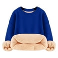 thumbnail image 6 of KAUOD Teen Girls Fleece Lined Sweater Thick Warm Crew Neck Pullover Sweatshirts Tops Kids Plain Long Sleeve Padded Clothes, 6 of 7