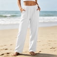 thumbnail image 2 of Glisme Pants For Womens High Waist Straight Leg Trousers Relax Fit Slacks With Pocket Soft Wear White 5Xl, 2 of 5