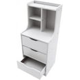 thumbnail image 5 of FETCOI Modern Nightstand High Bedside Table with 3 Drawer, Multifunctional Bedside Cabinet White Bedroom Storage Side Table with Open Shelf, 5 of 9