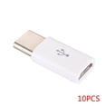 thumbnail image 3 of Moyic 10 piezas Universal tipo C a Micro USB adaptador compatible con sincronización de datos convertidor de carga USB-C conector Teléfono y Comunicación blanco 10 piezas, 3 of 5
