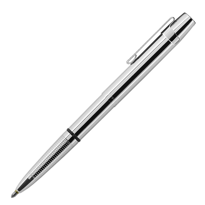 Chrome Pen with Gold Grid Design Retractable Pen Fisher Shuttle Series #G4 